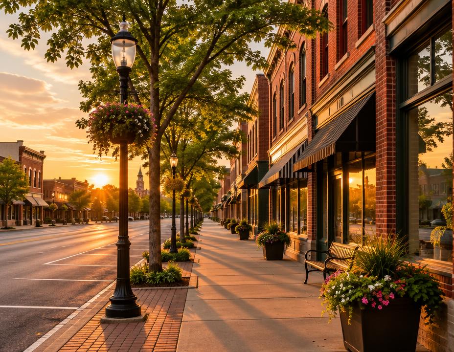 Tree-lined suburban street